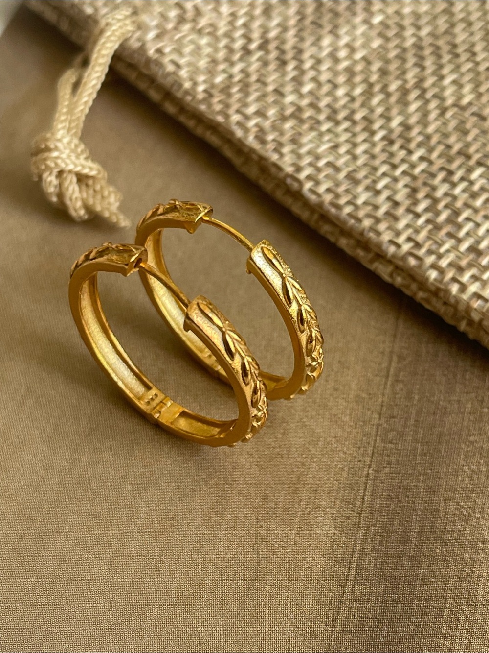Floral Hoops 1 inch, 925 sterling silver gold finish hoops!